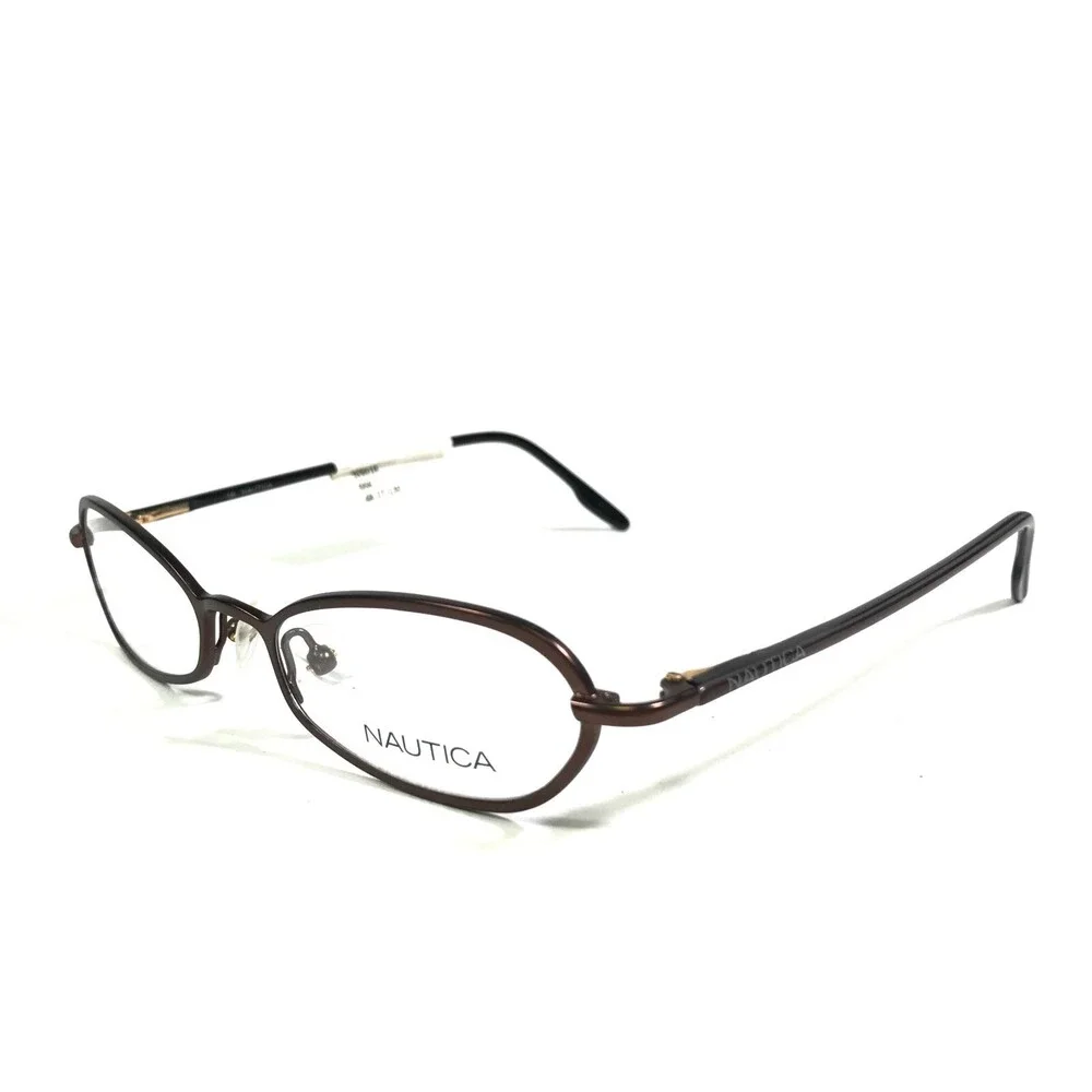 Nautica Eyeglasses Frames N9010 006 Brown Round Full Rim 48-17-135